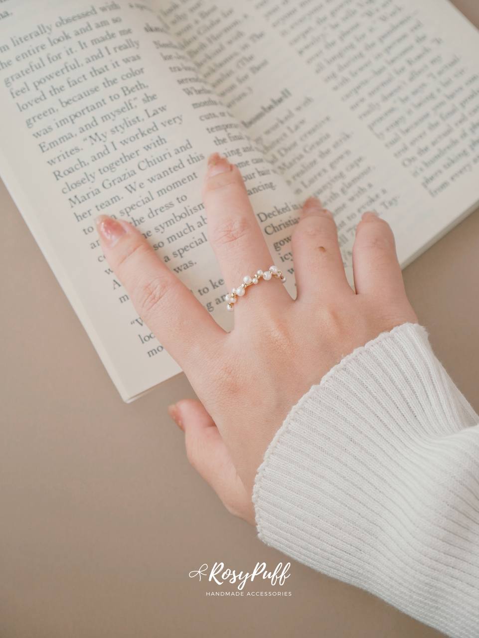 Braided Pearls Ring
