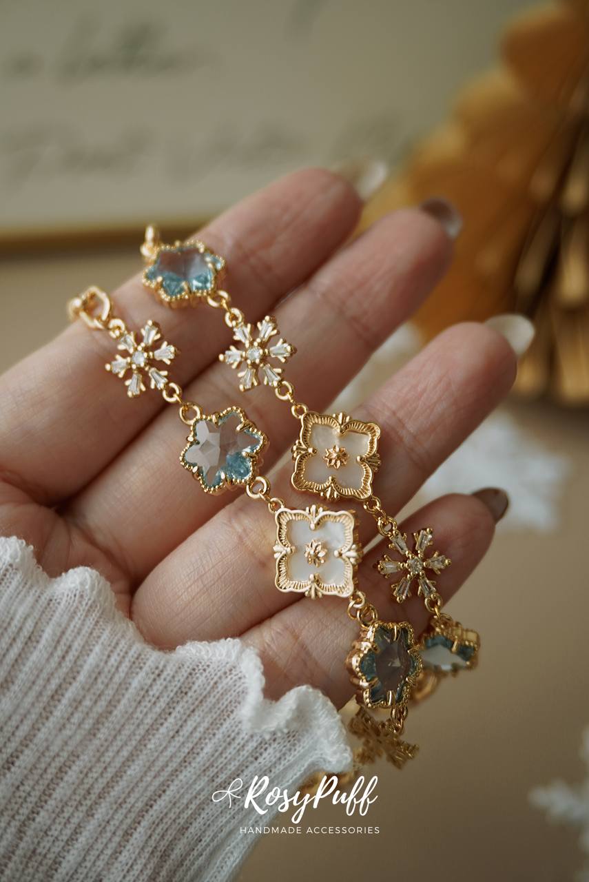 Snowy Stardust Gems In Blue