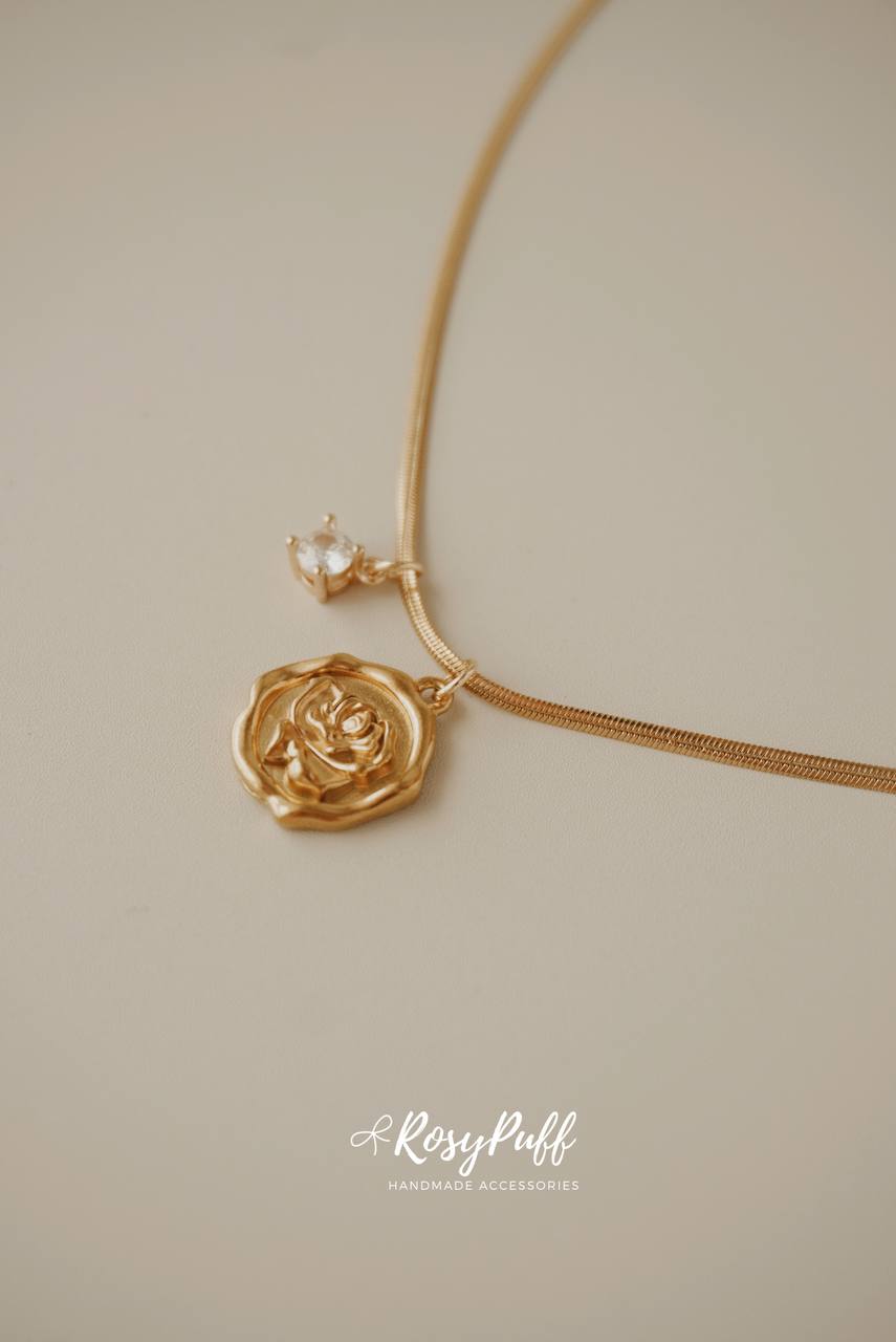 Rose Stamp Necklace