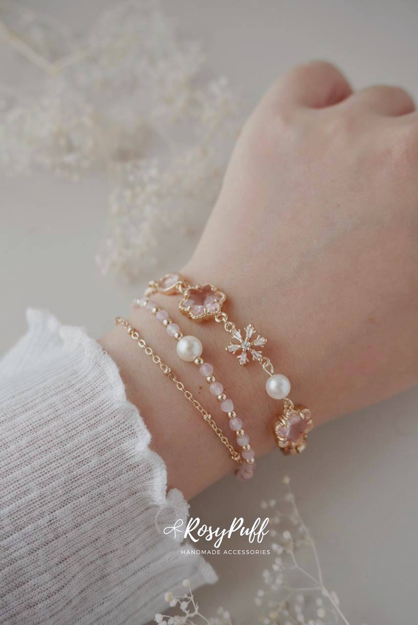 Spring Whispers Duo layers Bracelet In Pink