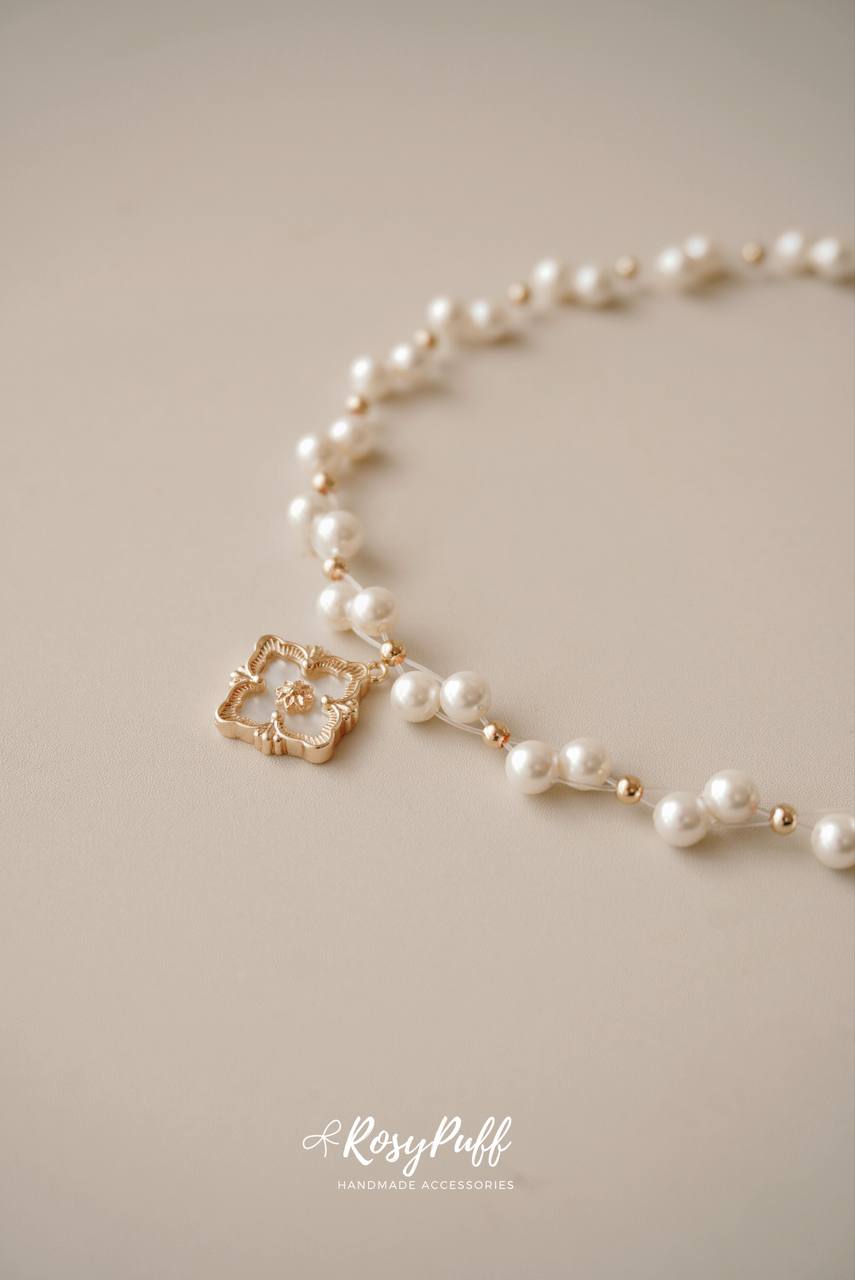 Stellar Blissed Braided Bangle In Pearl Charm