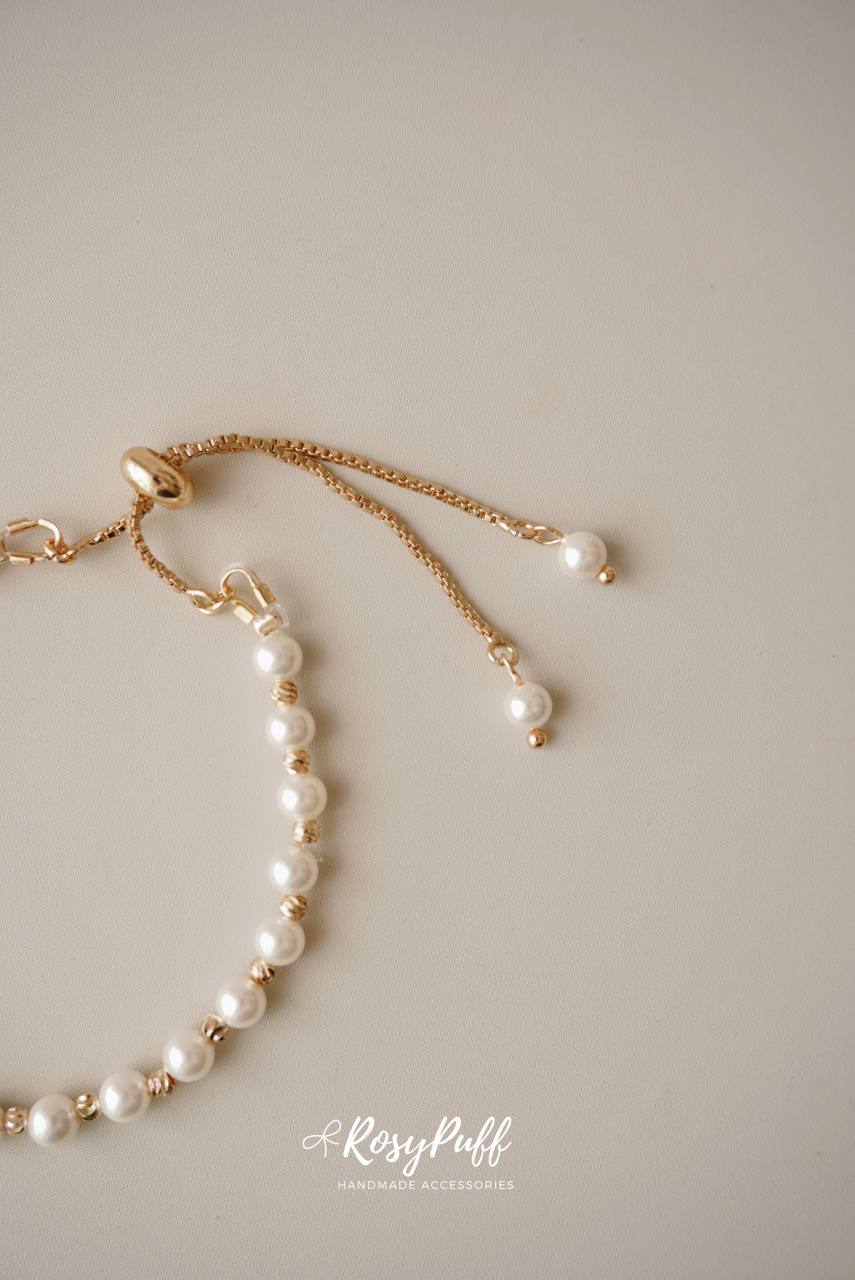 Velvet Braided Pearl In Gold