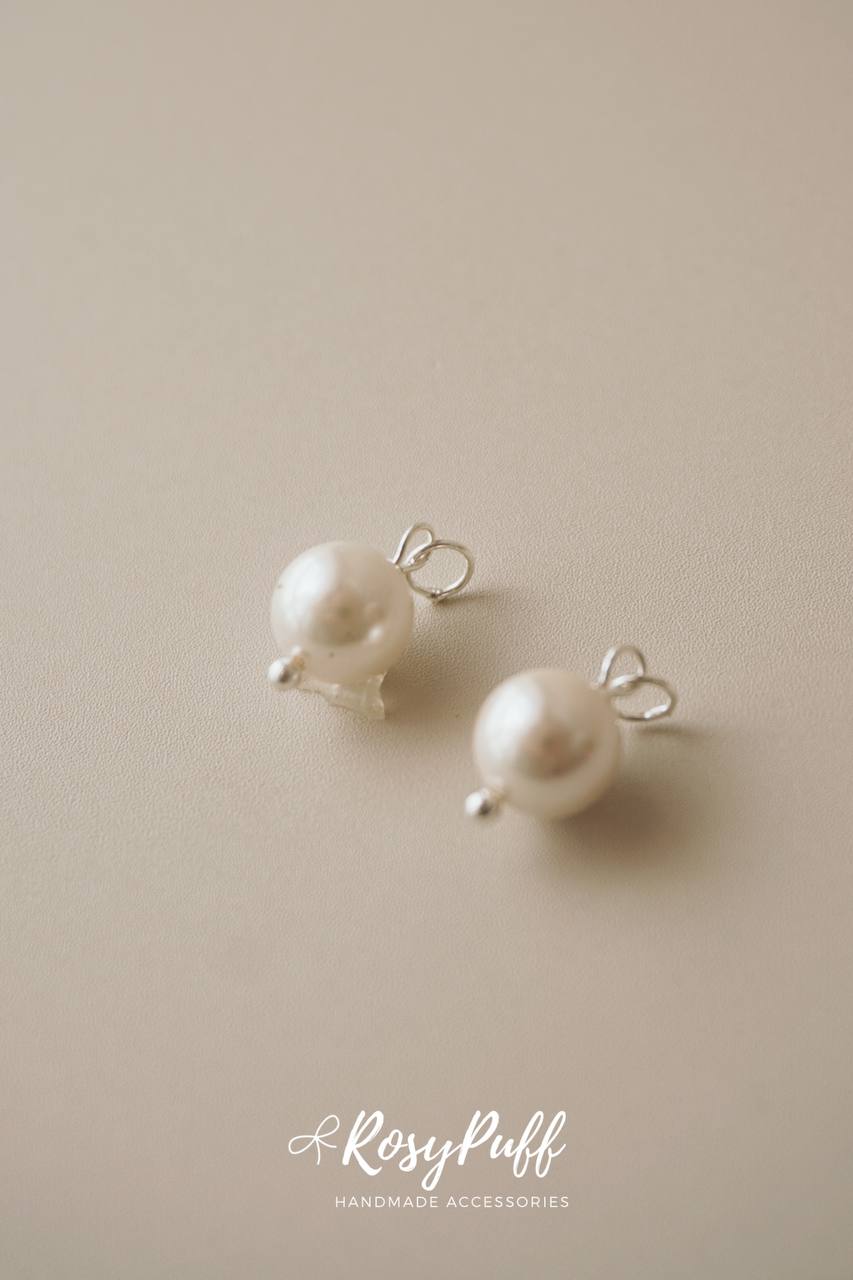 Basic 8mm Pearls In Silver ( For Ear Cuffs )