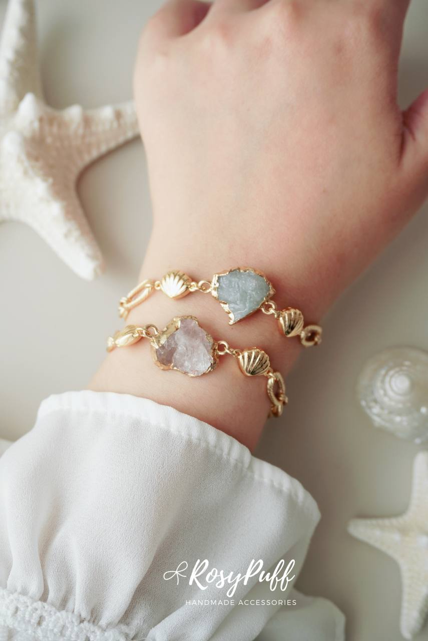 Aquamarine crystal Ocean bracelet