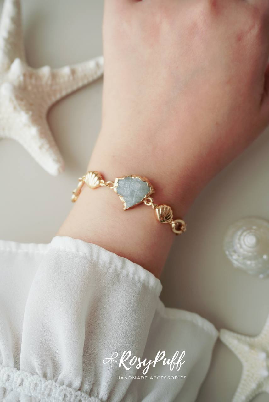 Aquamarine crystal Ocean bracelet
