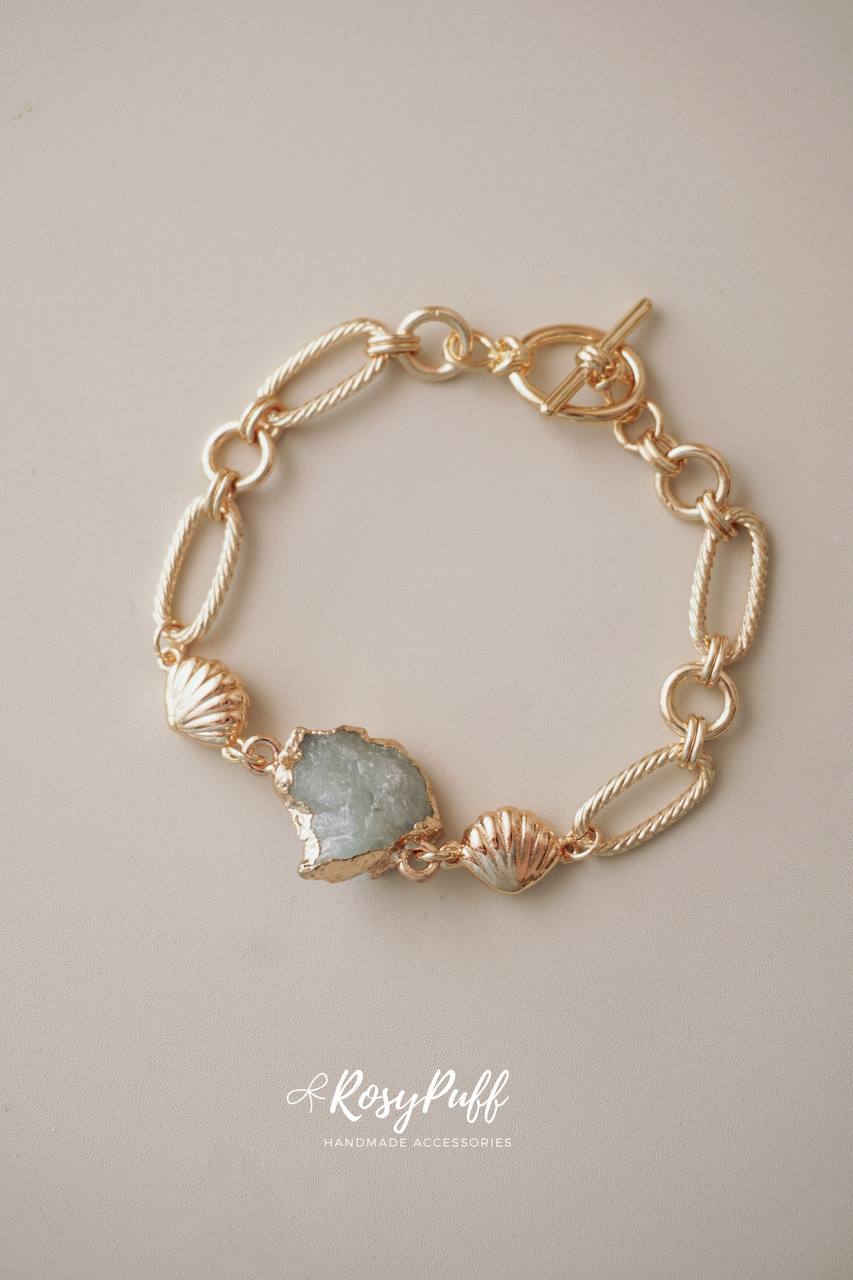 Aquamarine crystal Ocean bracelet