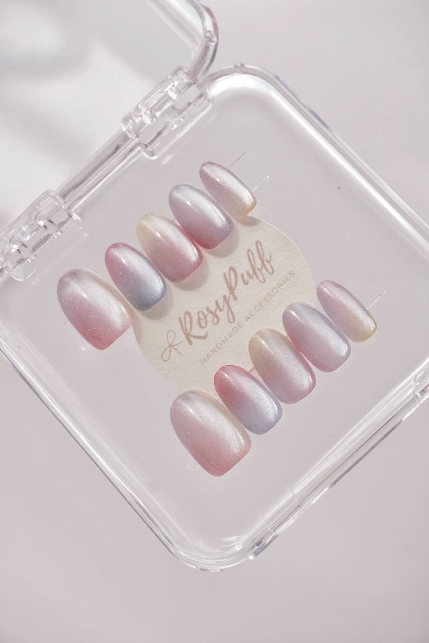 Rainbow Cat Eyes Press-On Nails