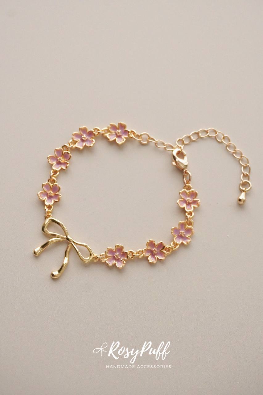 Violet Sakura Bow Bracelet