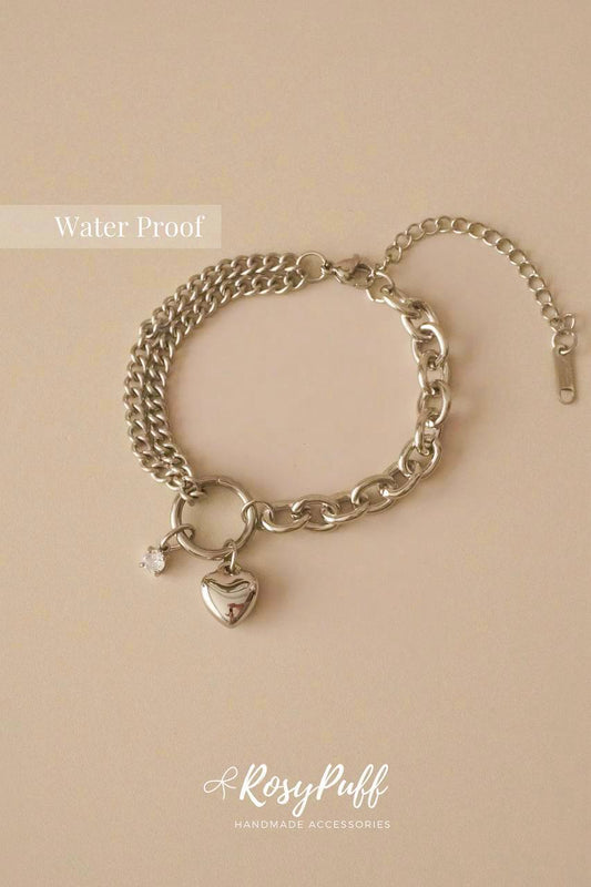 Velora Heart Bracelet In Silver