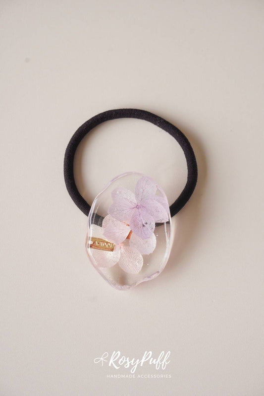 Purple Pink Hydrangea Elastic Hair Ties