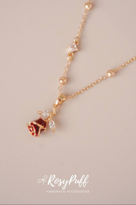 Eternal Rose Necklace In Red