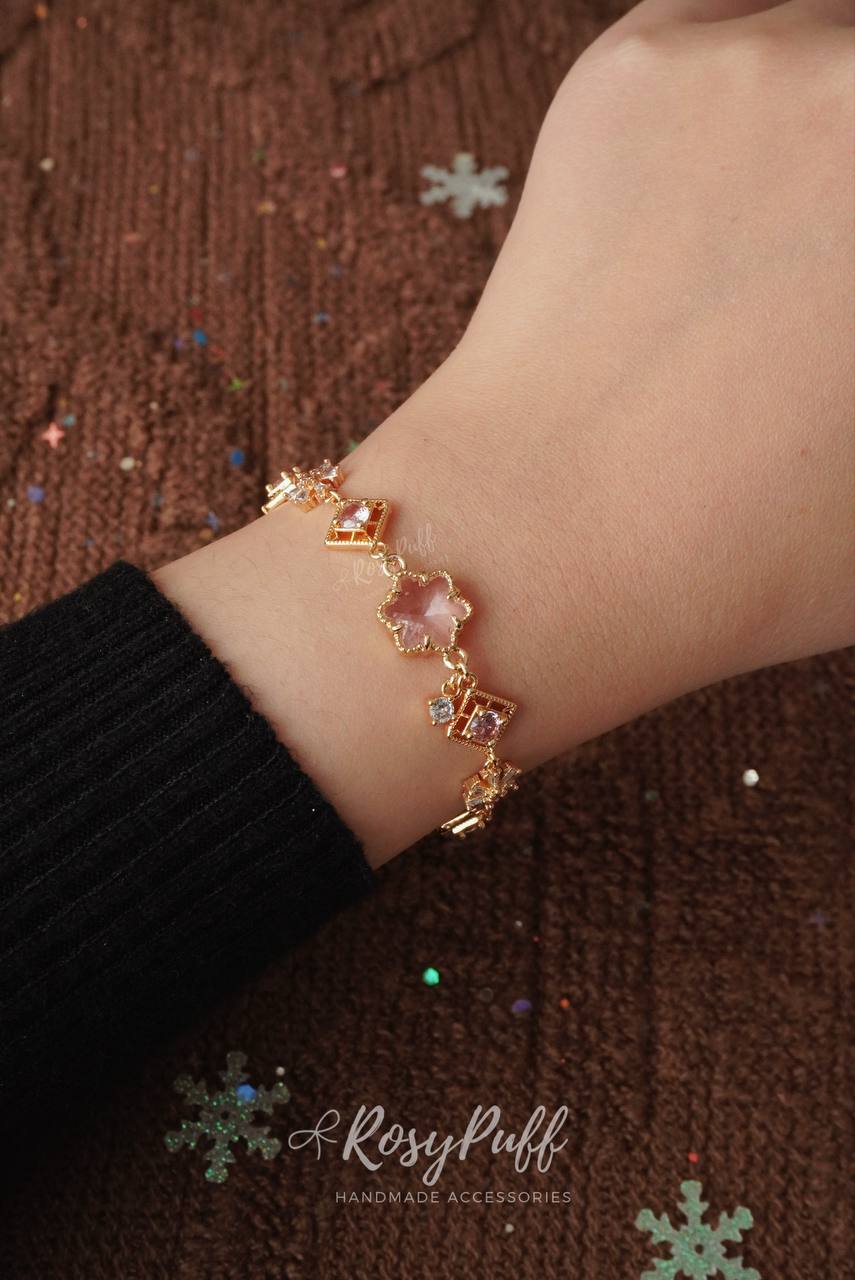 Christmas Pink Gems Bracelet