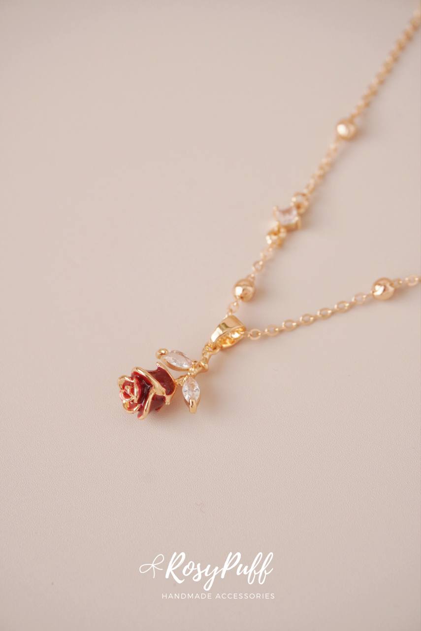 Eternal Rose Necklace In Red