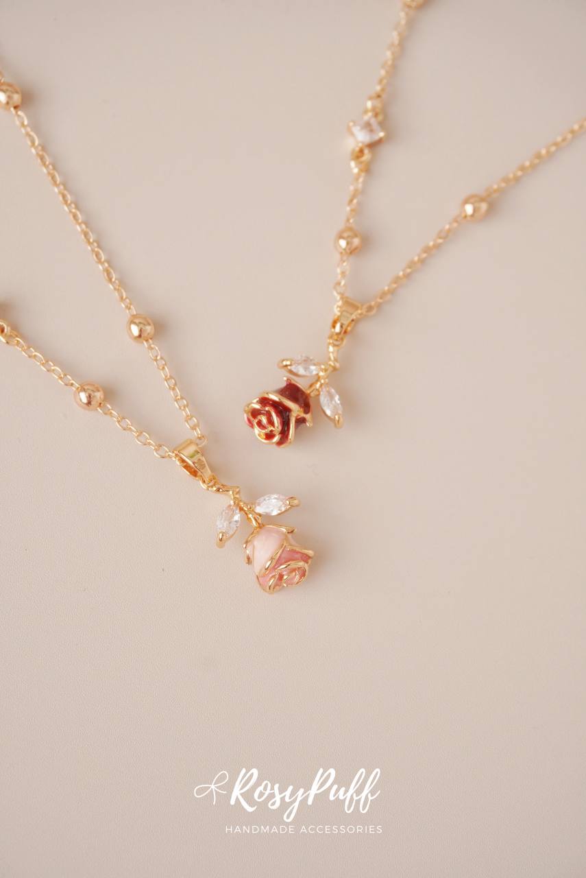 Eternal Rose Necklace In Pink