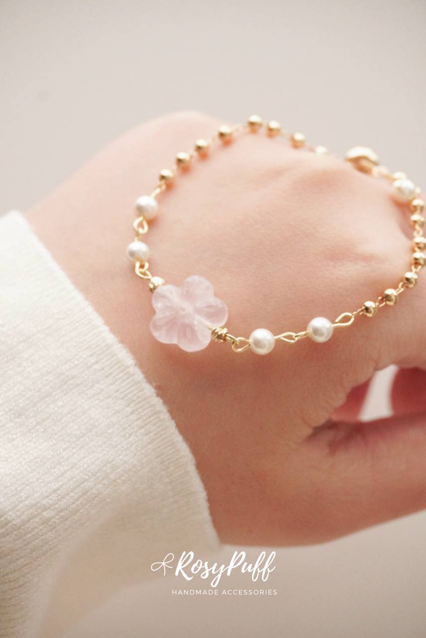 Sakura Pink Crystal Bracelet