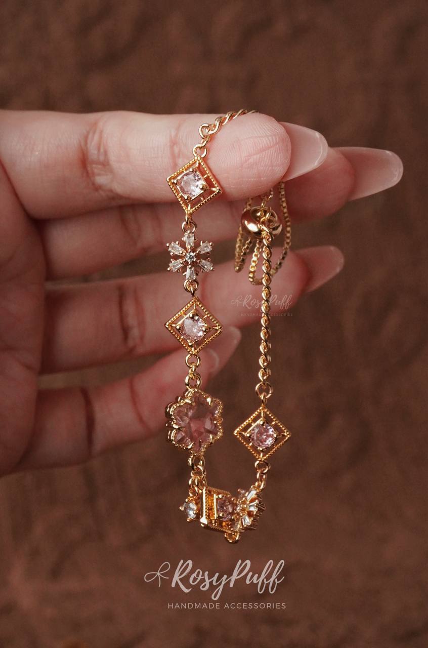 Christmas Pink Gems Bracelet