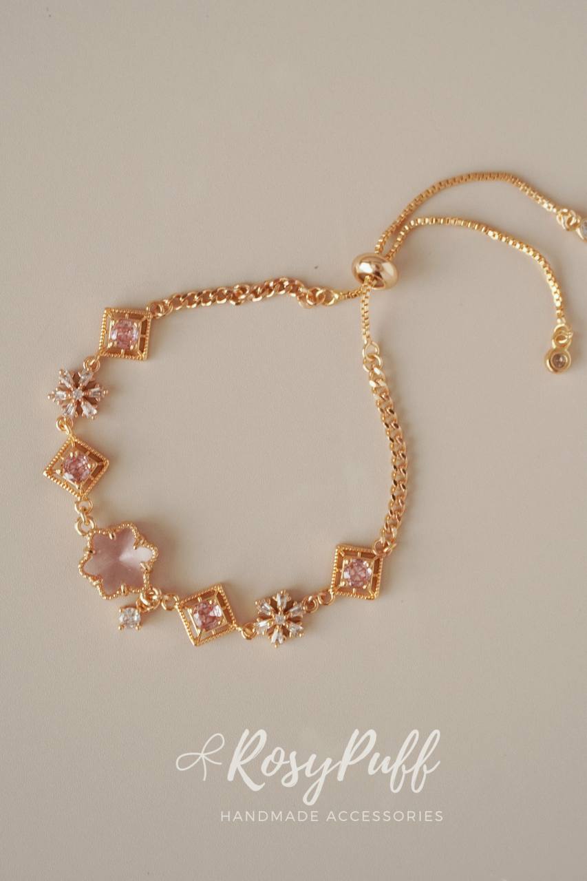 Christmas Pink Gems Bracelet