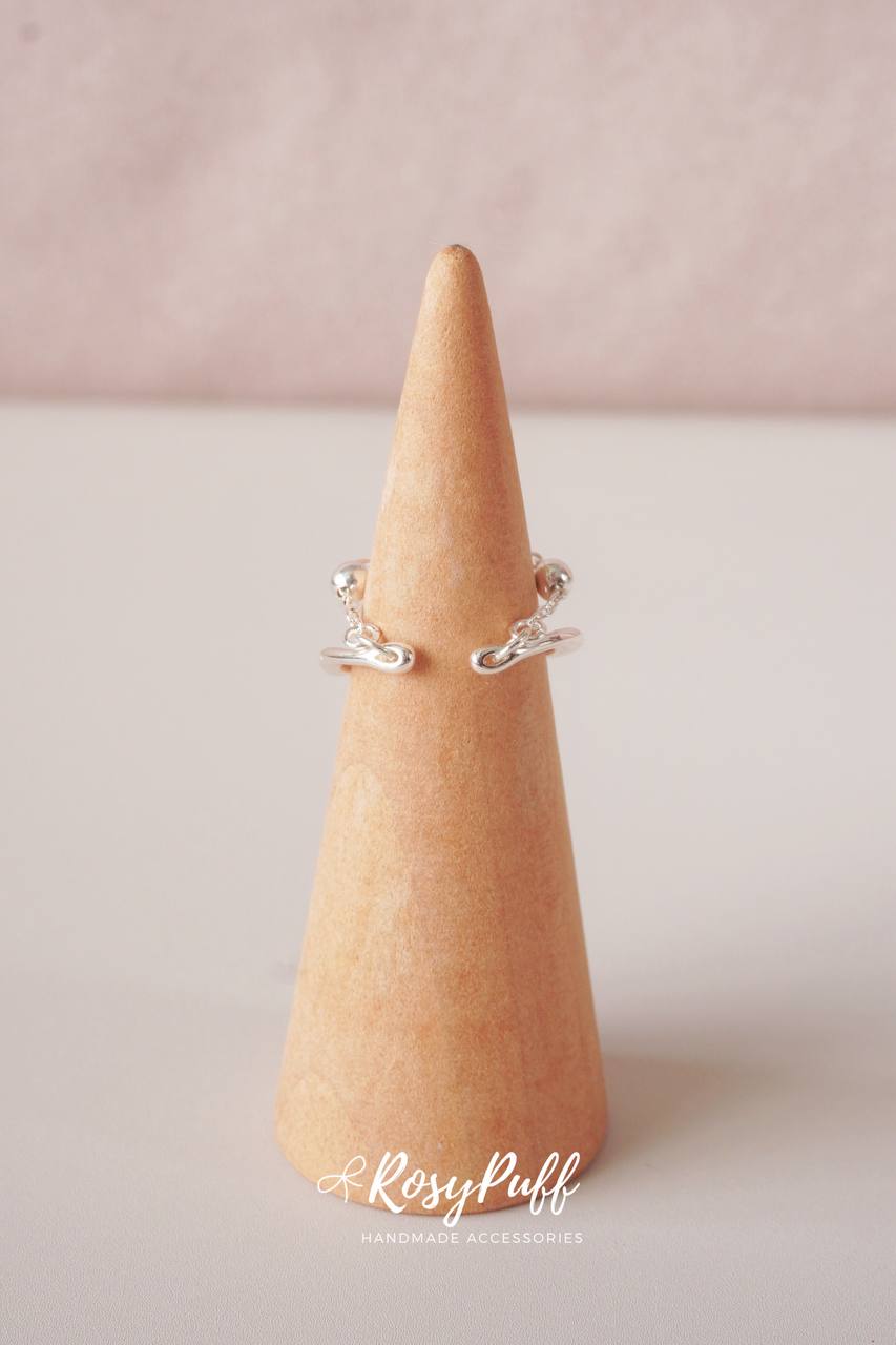 Bloom Aura Duo Layers Ring In Silver