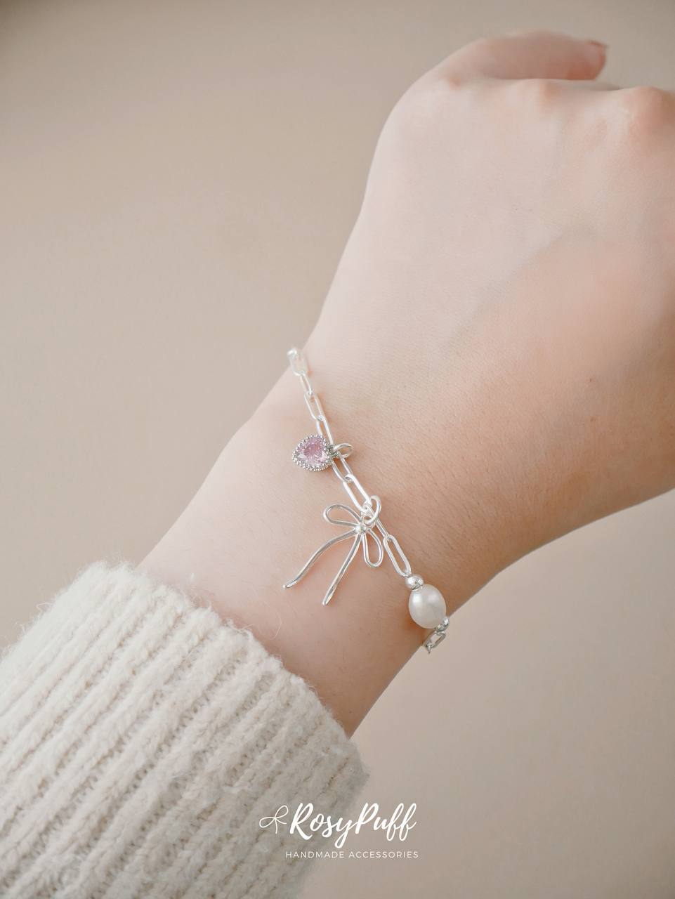 Ribbon Sweet Heart Bracelet