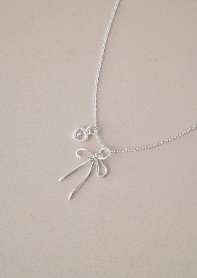 Ribbon Sweet Heart Necklace