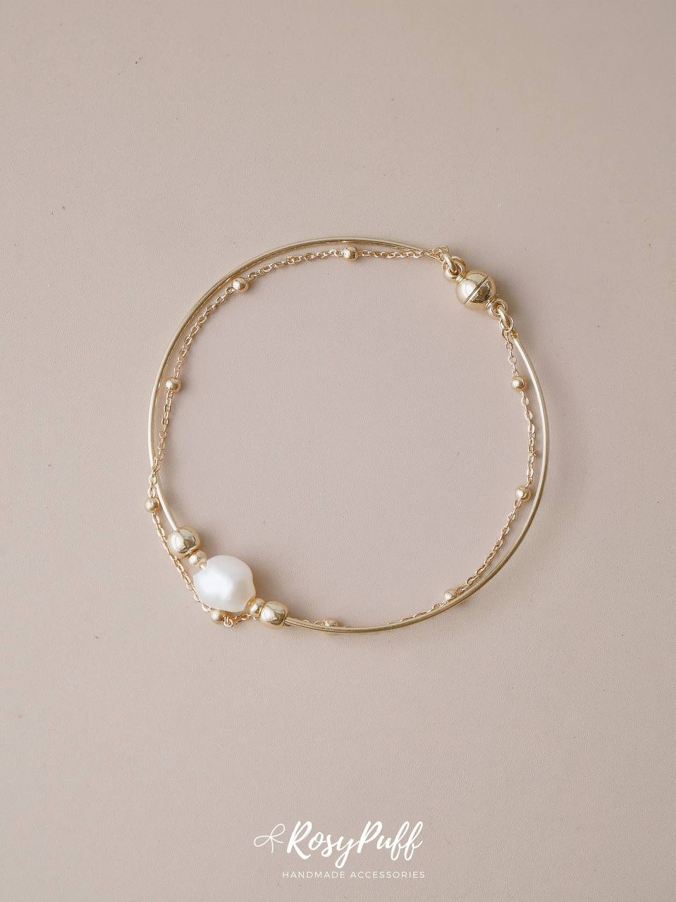 Pearl Golden Duo Layers Bangle