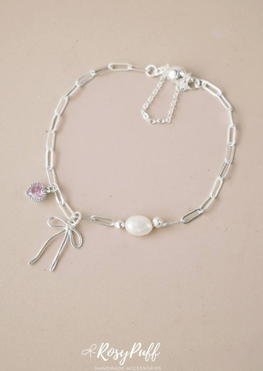 Ribbon Sweet Heart Bracelet