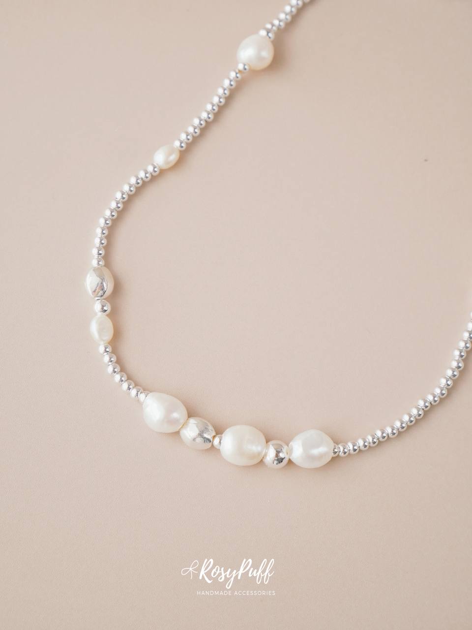 Celestial Pearls Necklace in Silver