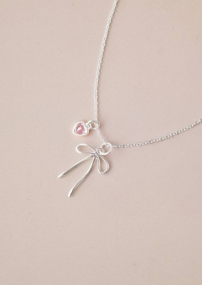 Ribbon Sweet Heart Necklace