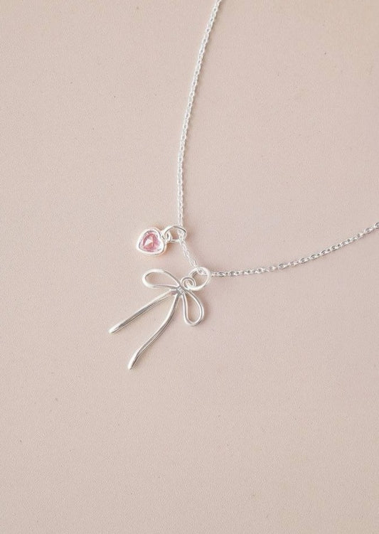 Ribbon Sweet Heart Necklace