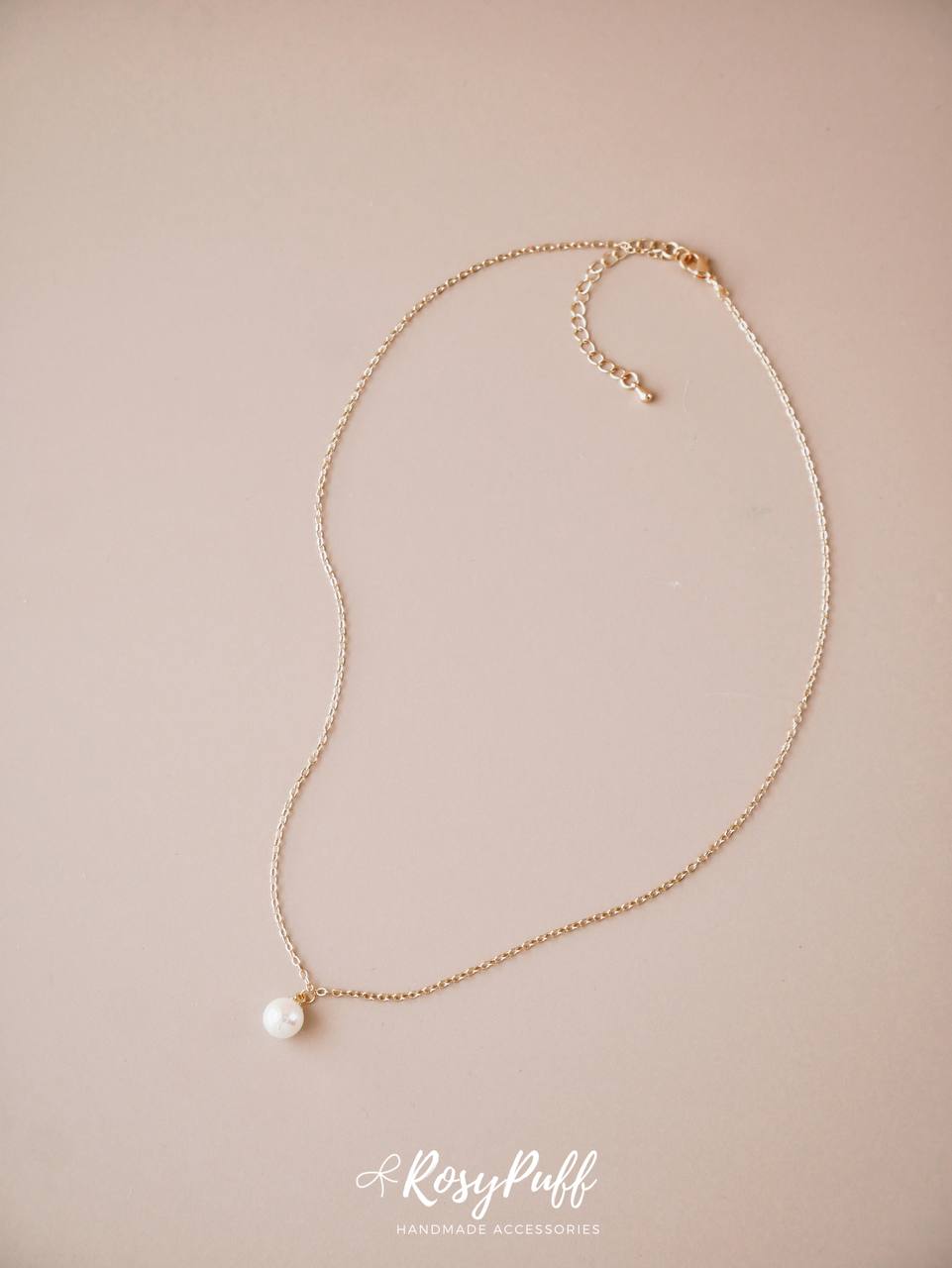 Classic 8mm Pearl Necklace In Gold