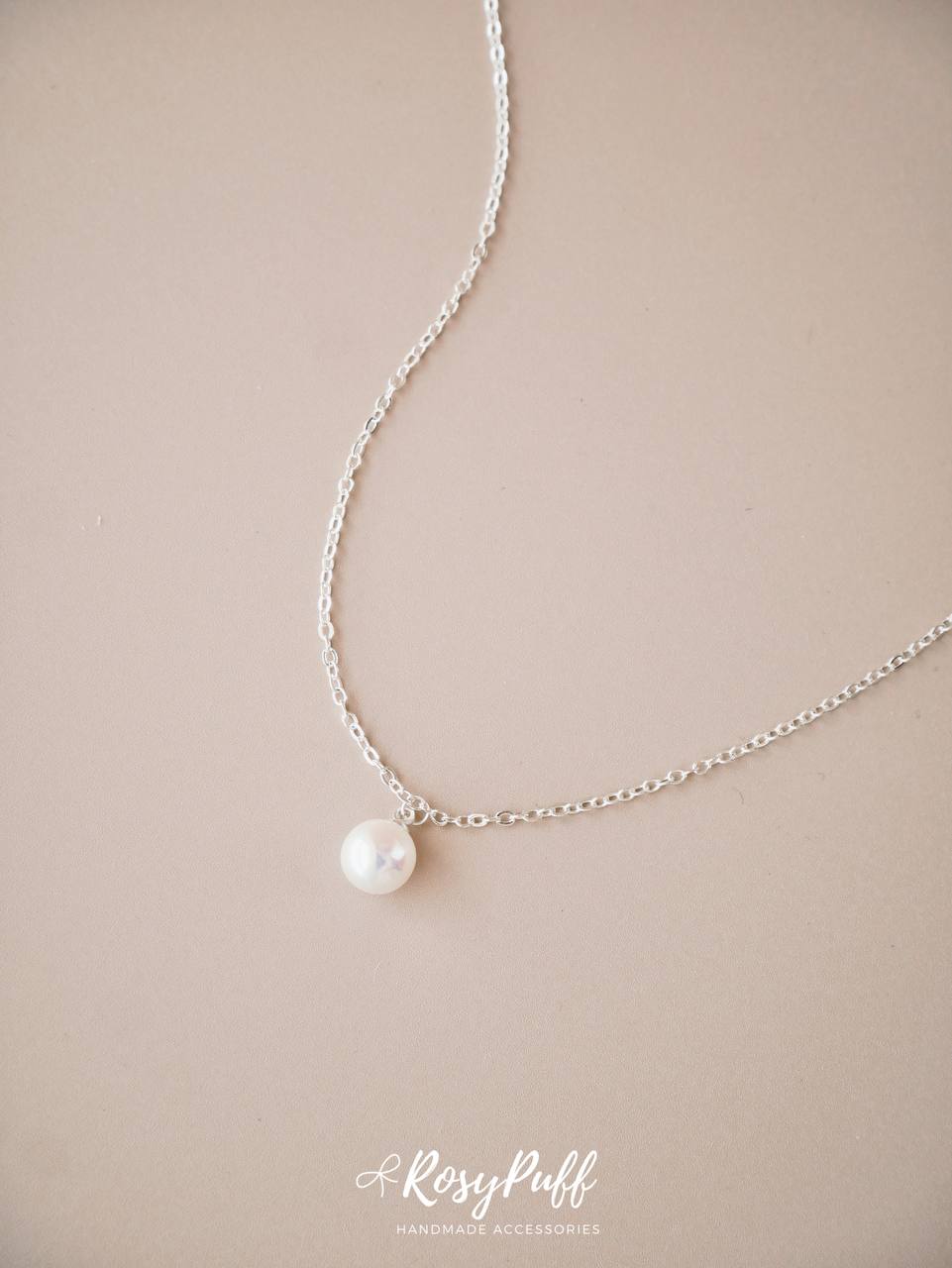 Classic 8mm Pearl Necklace In Silver