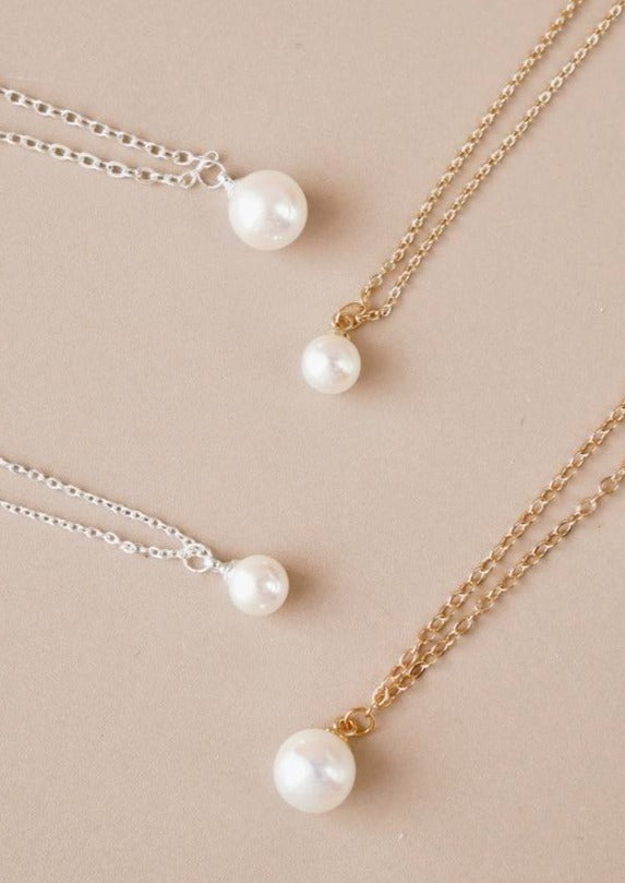 Classic 6mm Pearl Necklace In Gold