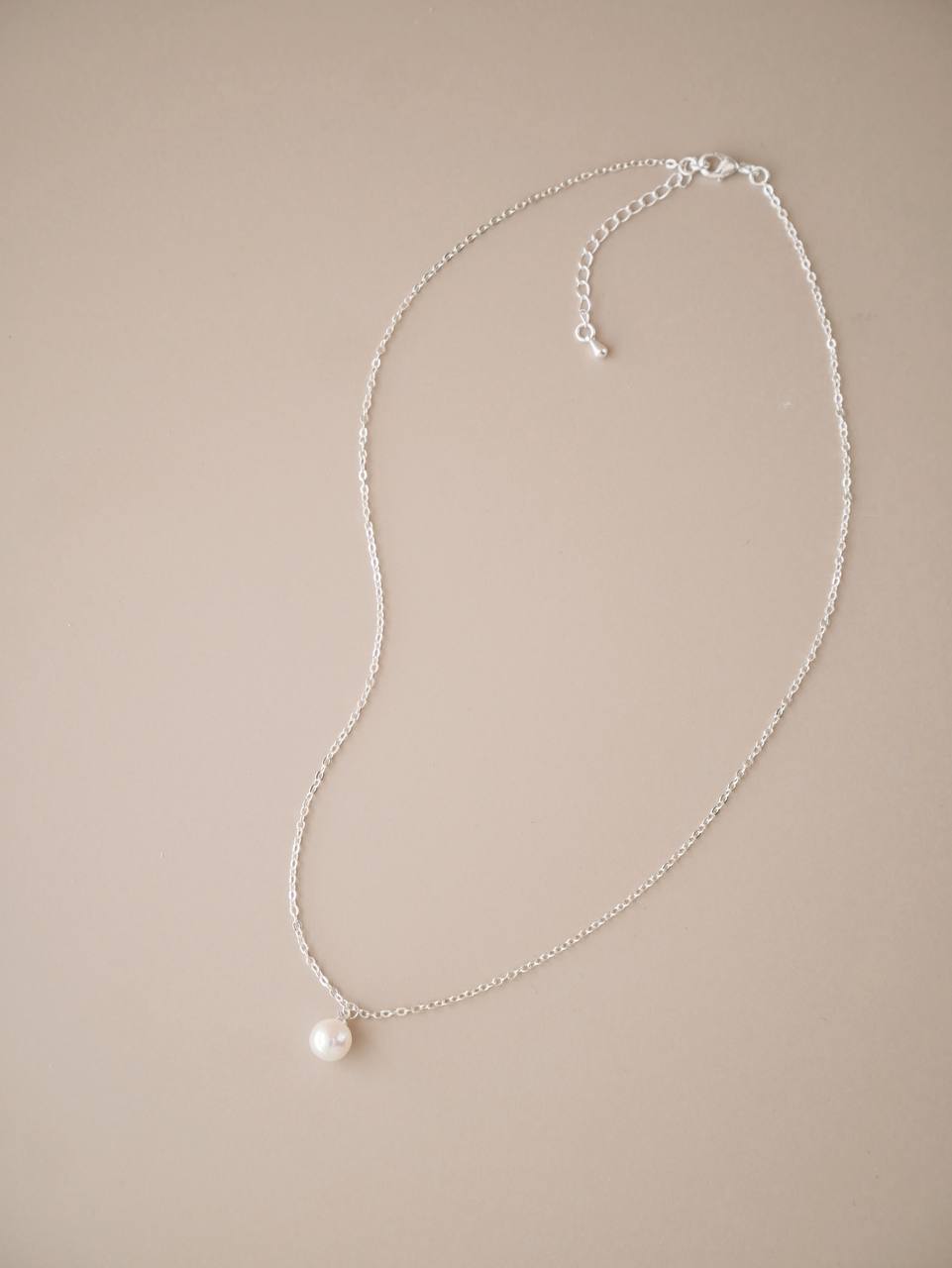 Classic 8mm Pearl Necklace In Silver