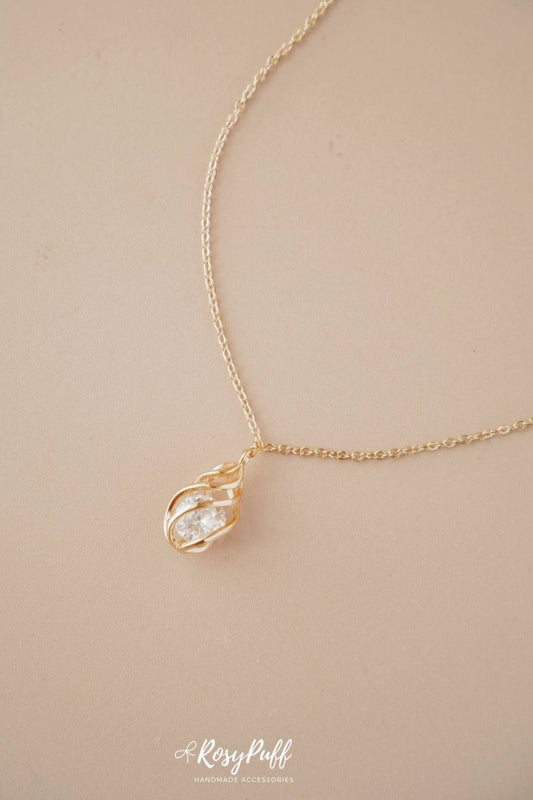 Dancing Swirl Diamond Necklace