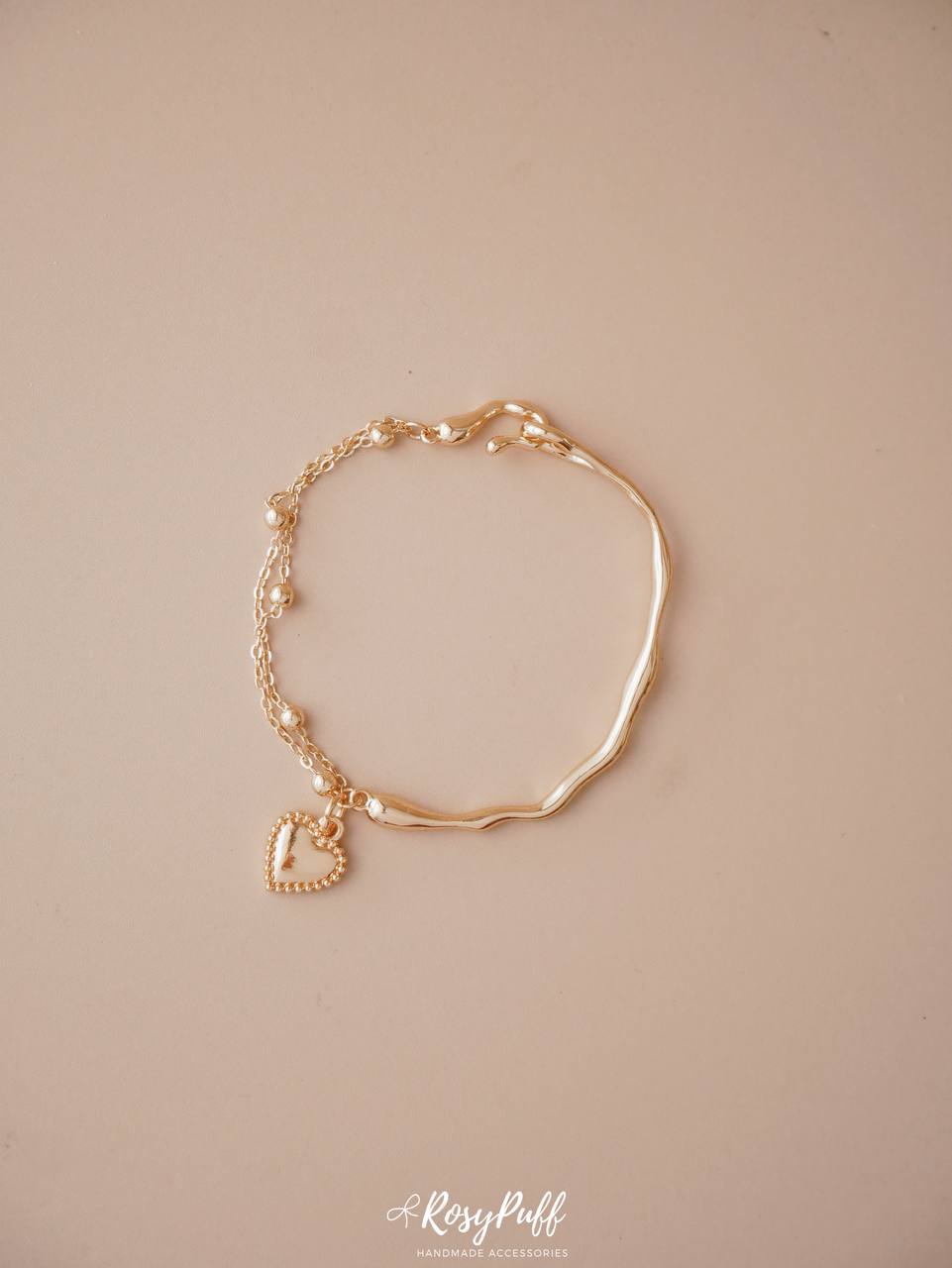 Gold Ivory Heart Bracelet