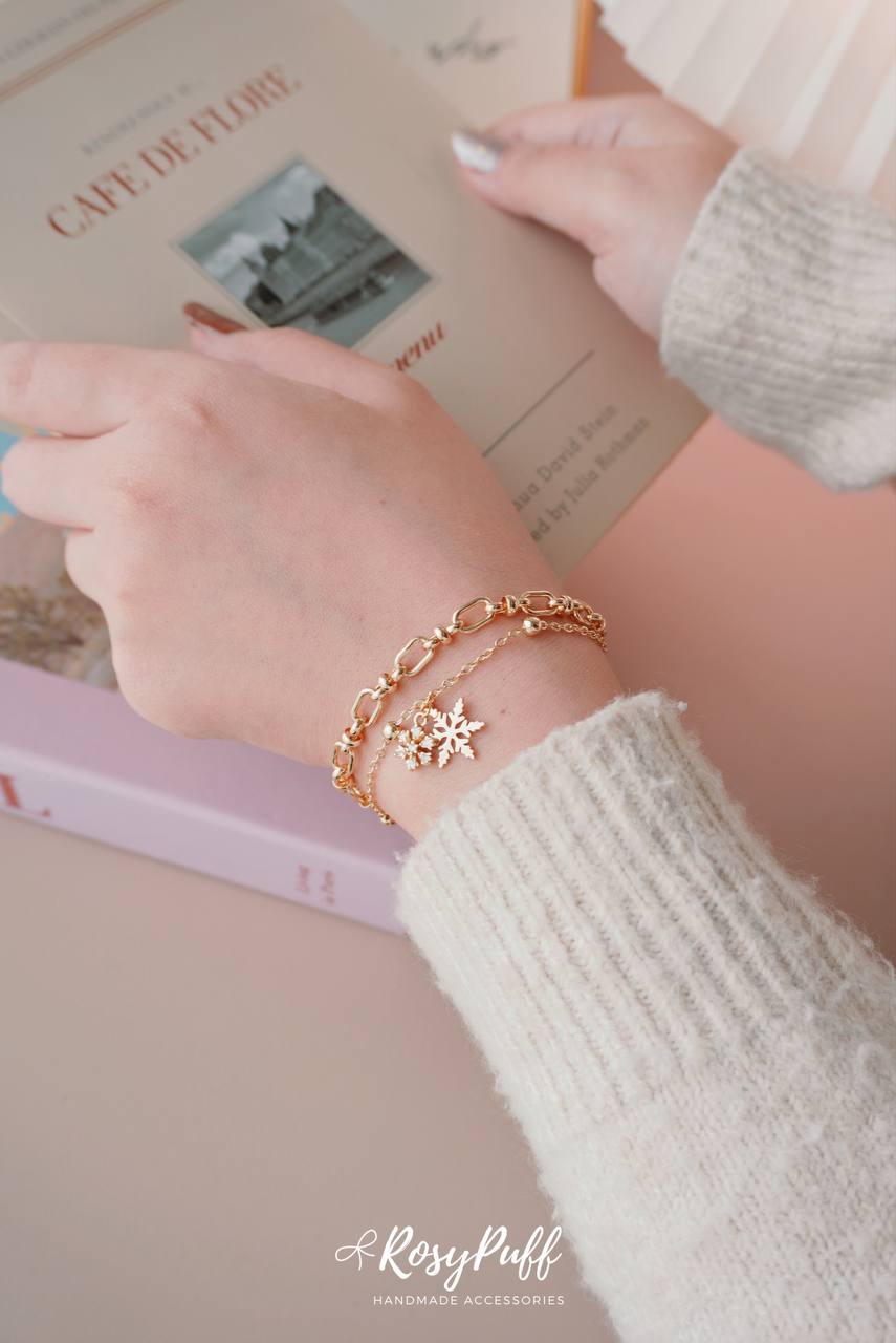 Snowlit Gleam Duo Layers Bracelet