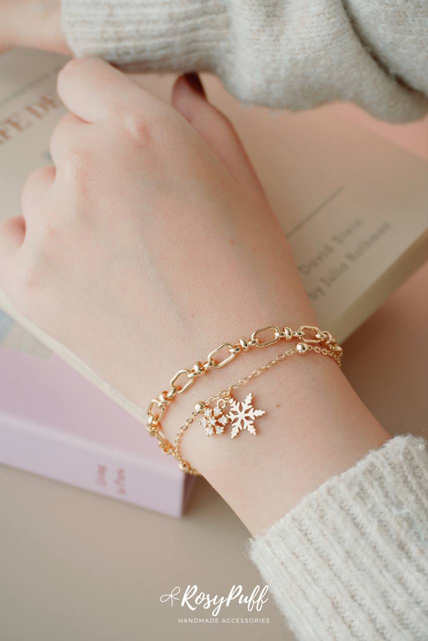 Snowlit Gleam Duo Layers Bracelet