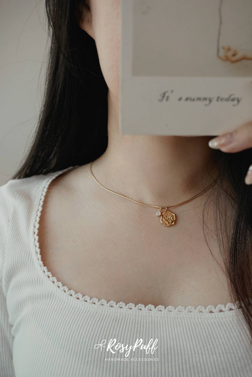 Rose Stamp Necklace