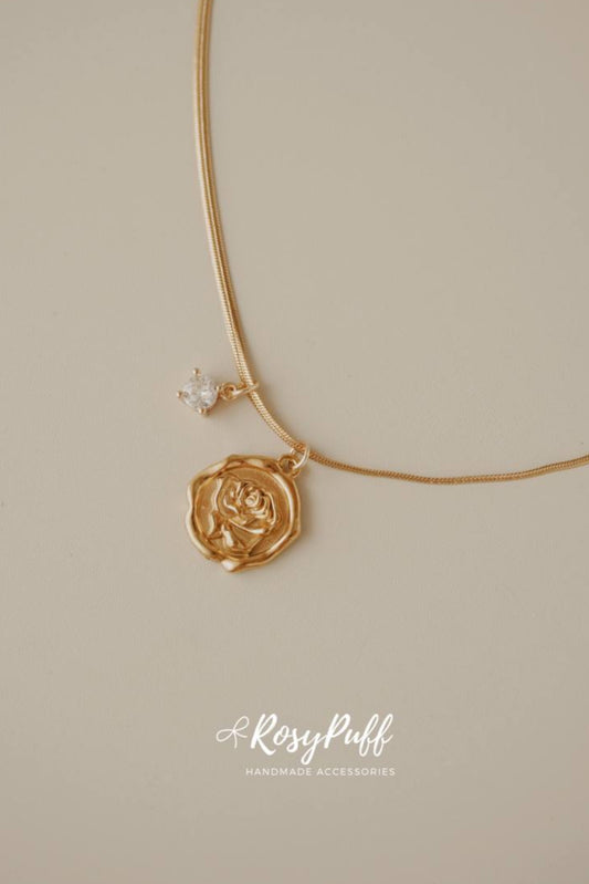 Rose Stamp Necklace