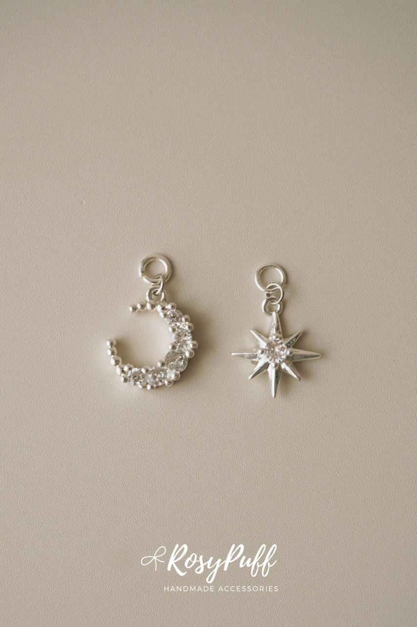 My Stars & Moon Pendants In Silver ( For Ear Cuffs )