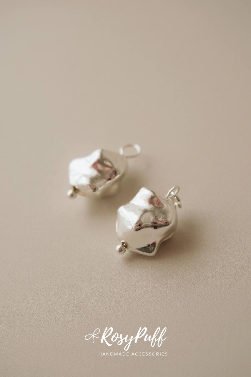 3D Rock In Silver ( For Ear Cuffs )