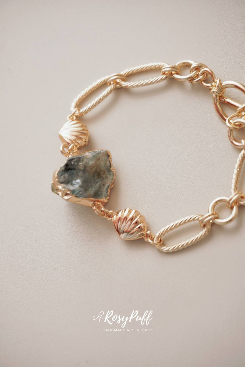 Green Fluorite crystal Ocean Bracelet