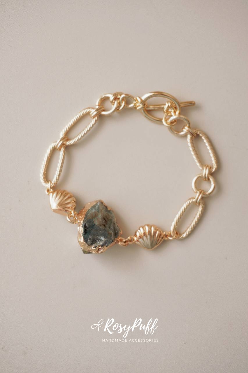 Green Fluorite crystal Ocean Bracelet