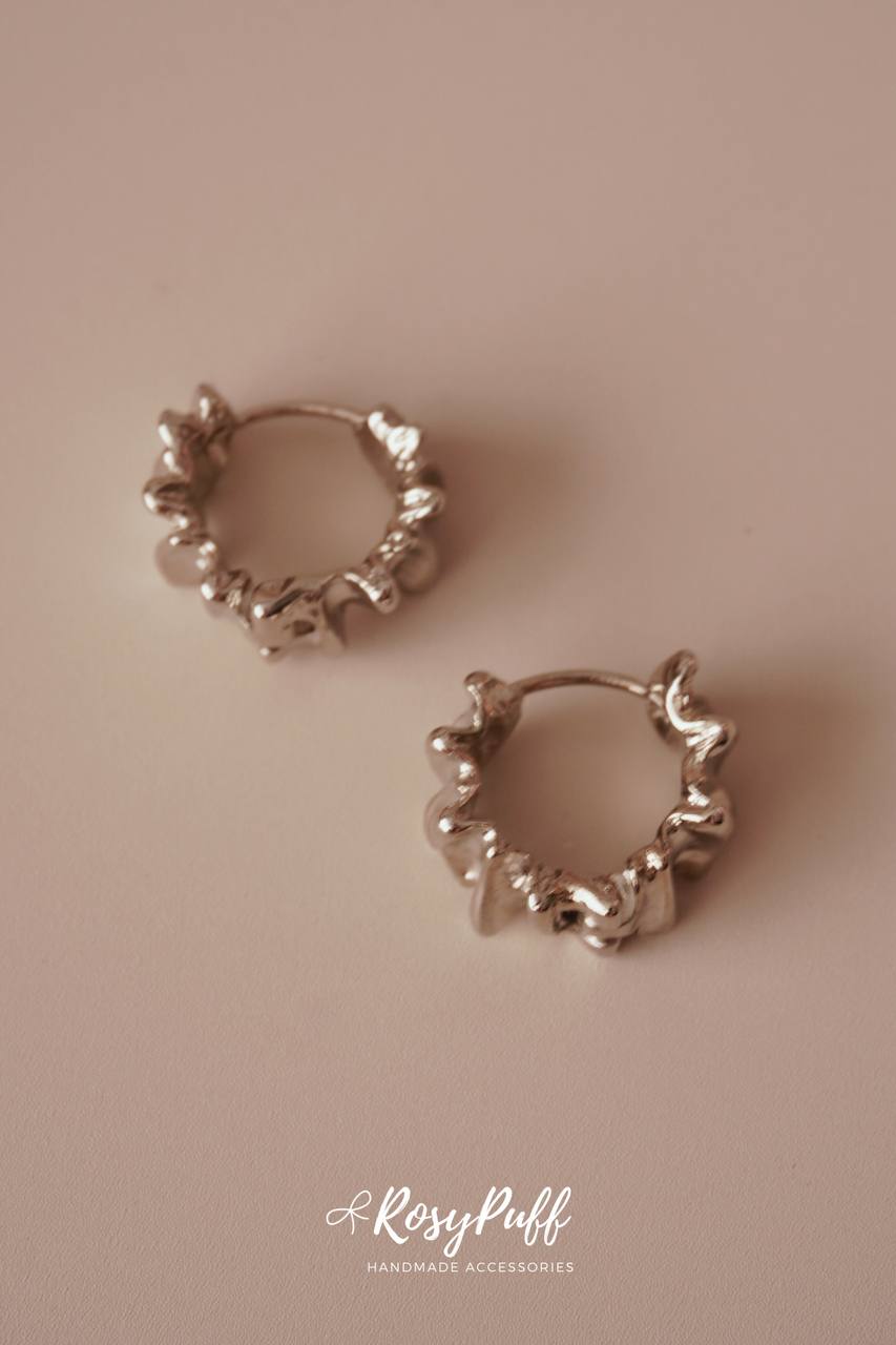 Silver Folds Earrings