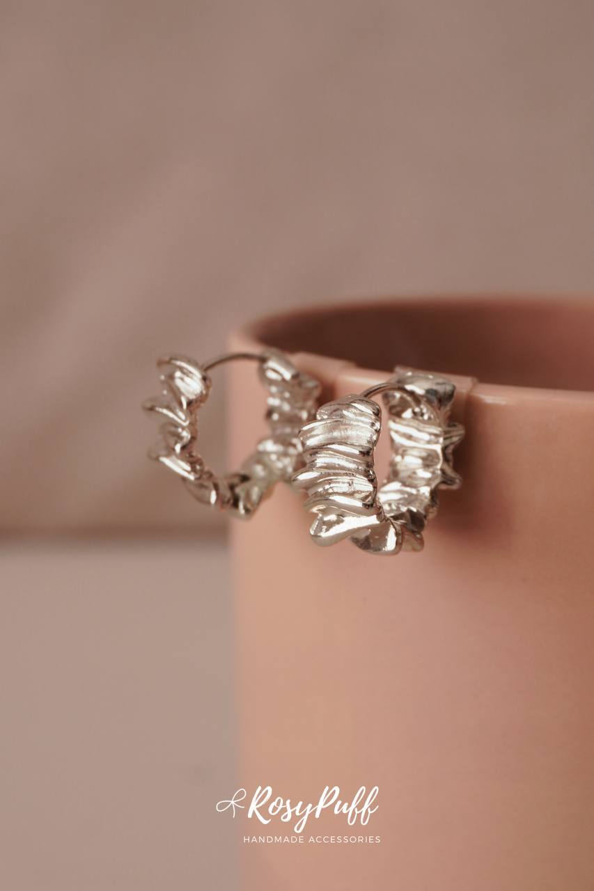 Silver Folds Earrings