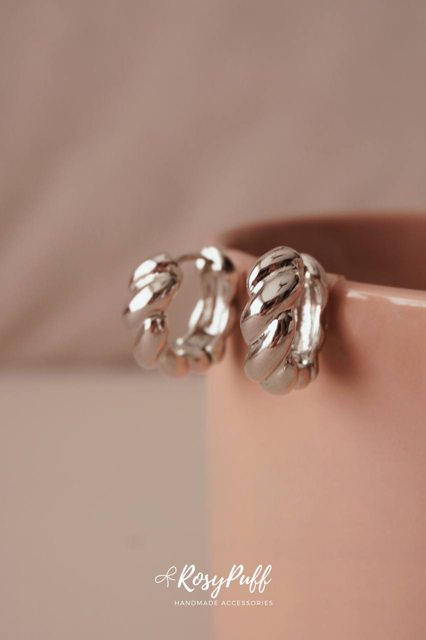 Silver Braided Earrings