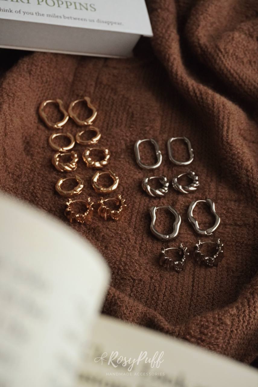 Silver Folds Earrings