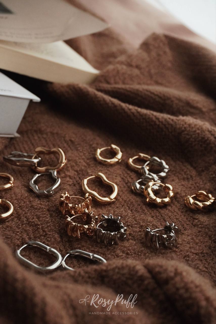 Silver Folds Earrings