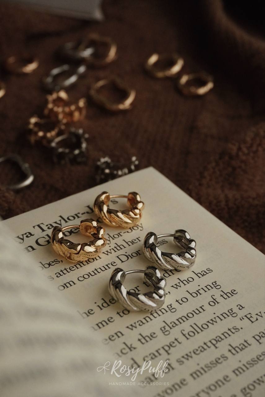 Silver Folds Earrings