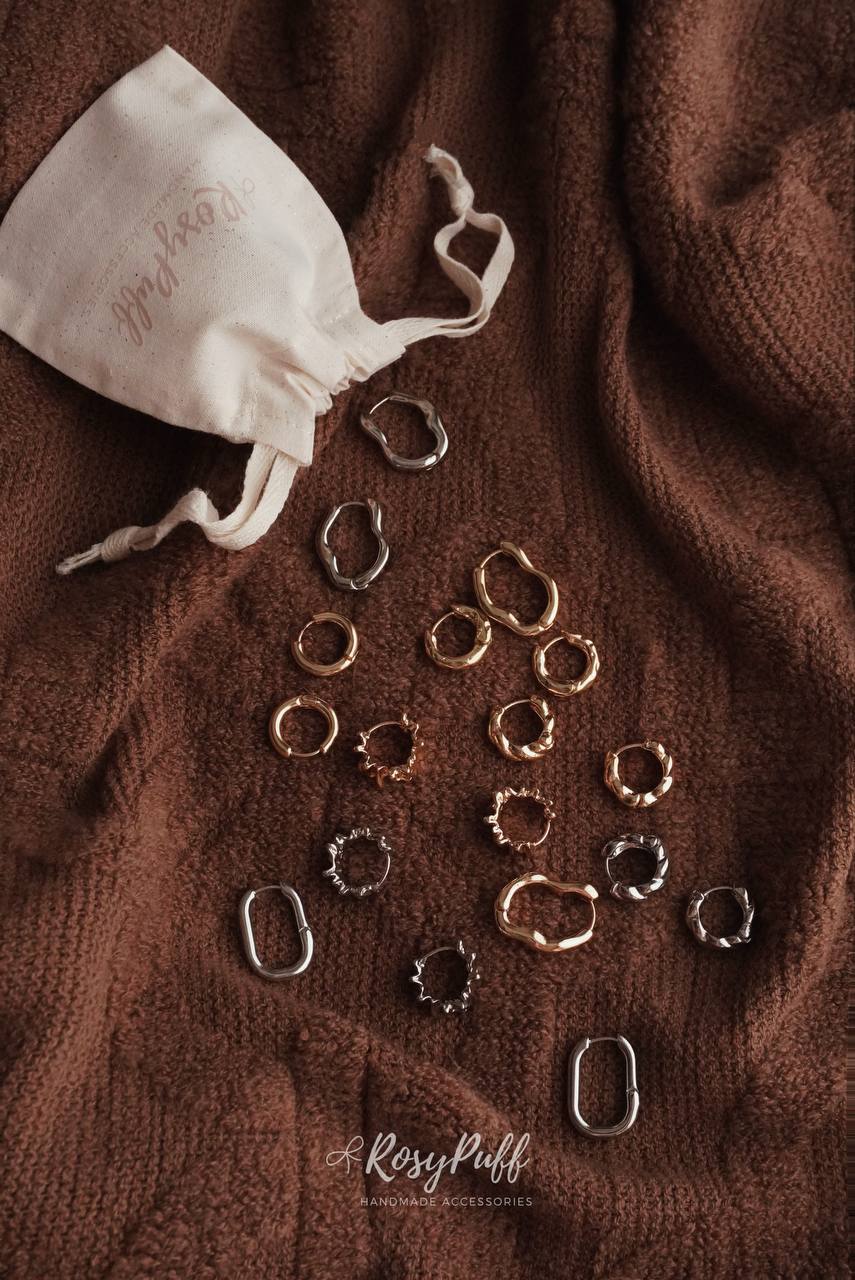 Silver Folds Earrings